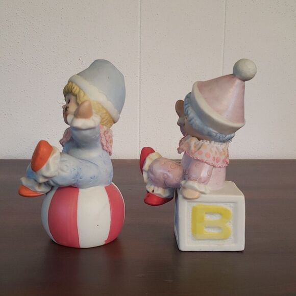 Vintage Set of 2 Homco Baby Ceramic Clown Figurines 1980 - #1451 - Picture 2 of 9